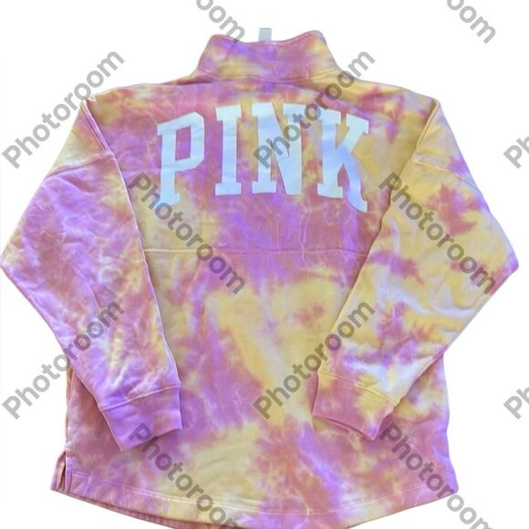 Victoria’s Secret Pink oversized Pink Tie dyed Sweatshirt, size Small, NWT - Picture 3 of 11